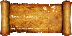 Mauer Tuzson névjegykártya